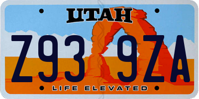 UT license plate Z939ZA
