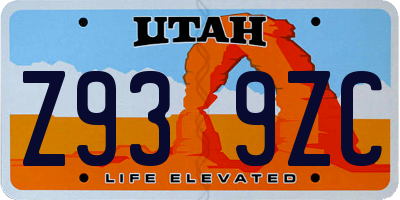 UT license plate Z939ZC