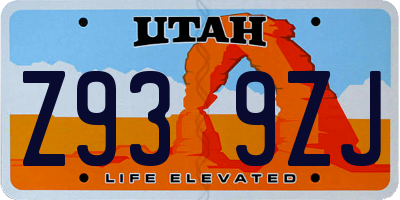 UT license plate Z939ZJ