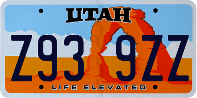 UT license plate Z939ZZ