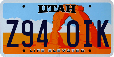UT license plate Z940IK