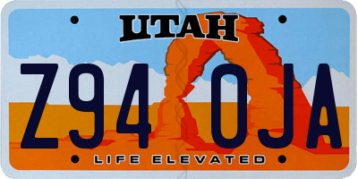 UT license plate Z940JA