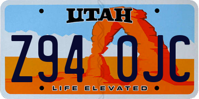 UT license plate Z940JC