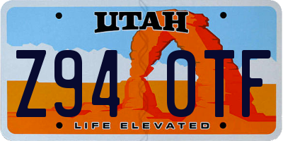 UT license plate Z940TF
