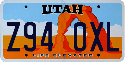 UT license plate Z940XL