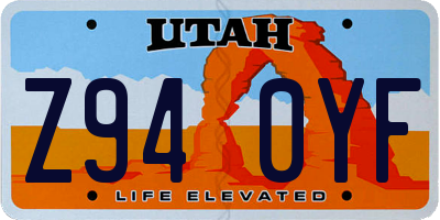 UT license plate Z940YF