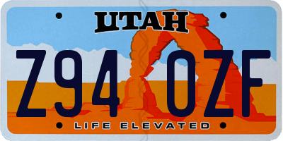 UT license plate Z940ZF