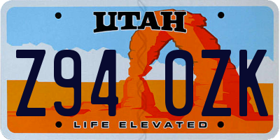 UT license plate Z940ZK