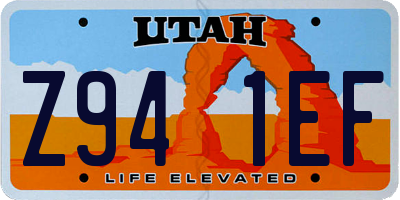 UT license plate Z941EF