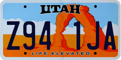 UT license plate Z941JA