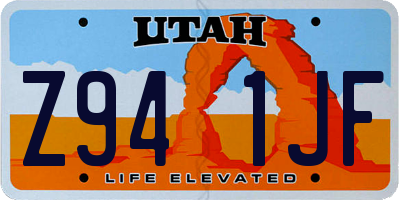 UT license plate Z941JF