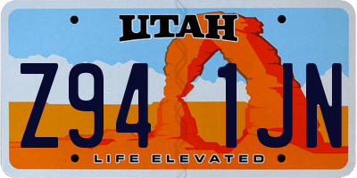 UT license plate Z941JN