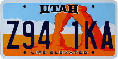 UT license plate Z941KA