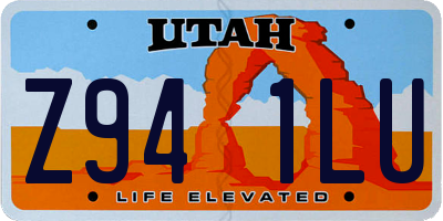 UT license plate Z941LU