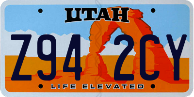 UT license plate Z942CY