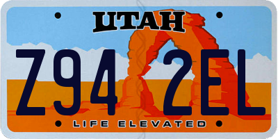 UT license plate Z942EL