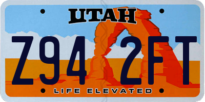 UT license plate Z942FT