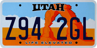 UT license plate Z942GL