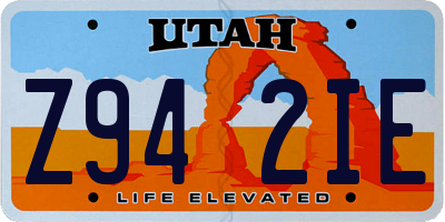 UT license plate Z942IE