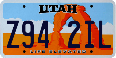 UT license plate Z942IL