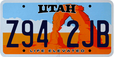 UT license plate Z942JB