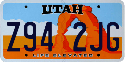 UT license plate Z942JG