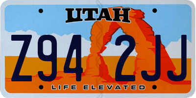 UT license plate Z942JJ