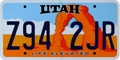 UT license plate Z942JR
