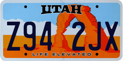 UT license plate Z942JX