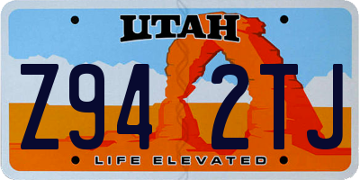 UT license plate Z942TJ