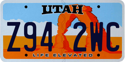 UT license plate Z942WC