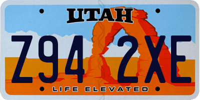UT license plate Z942XE
