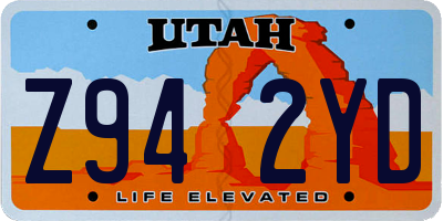 UT license plate Z942YD