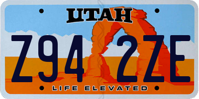UT license plate Z942ZE