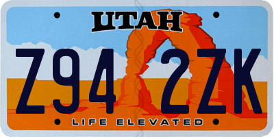 UT license plate Z942ZK