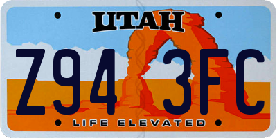 UT license plate Z943FC
