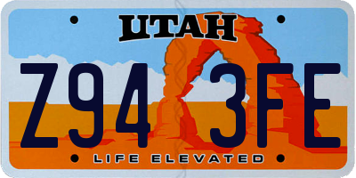 UT license plate Z943FE