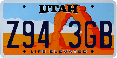 UT license plate Z943GB