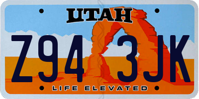 UT license plate Z943JK