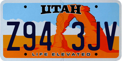 UT license plate Z943JV
