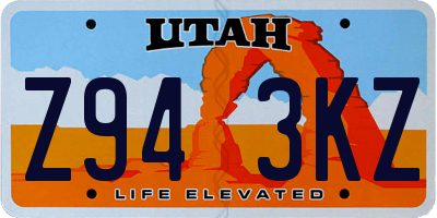 UT license plate Z943KZ