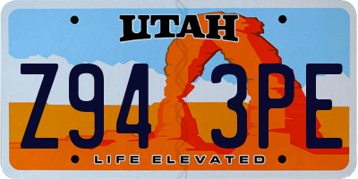 UT license plate Z943PE