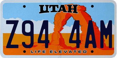UT license plate Z944AM