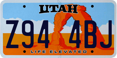 UT license plate Z944BJ