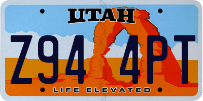 UT license plate Z944PT