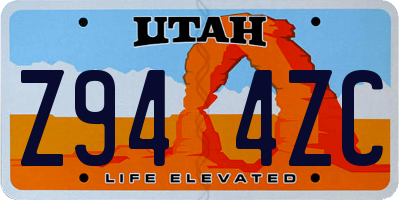 UT license plate Z944ZC