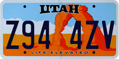 UT license plate Z944ZV