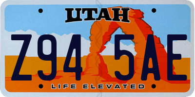 UT license plate Z945AE