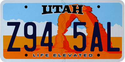 UT license plate Z945AL