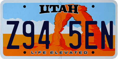 UT license plate Z945EN